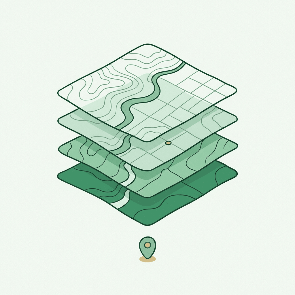 Ilustrace vrstvení mapových podkladů